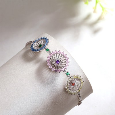 Delicate 925 Sterling Silver Fireworks Design Bracelet
