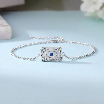 Vintage Blue Sapphire 925 Sterling Silver Belt Buckle Bracelet