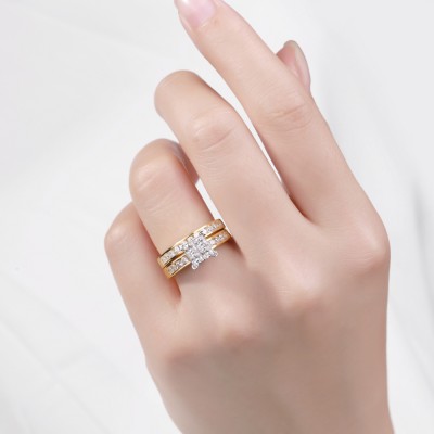 Princess Cut 1-1/2CT Gemstone 925 Sterling Silver Bridal Ring Sets