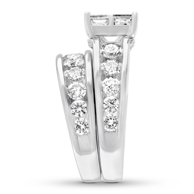 Princess Cut White Sapphire 925 Sterling Silver Bridal Sets