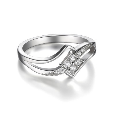 Elegant Sterling Silver White Sapphire Women's Engagement Ring