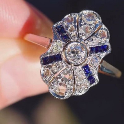 Vintage Round Cut White Sapphire 925 Sterling Silver Engagement Ring