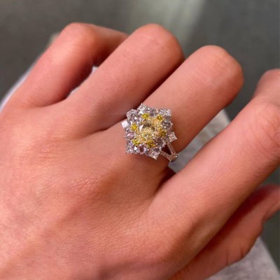 Oval Cut Topaz 925 Sterling Silver Halo Engagement Ring