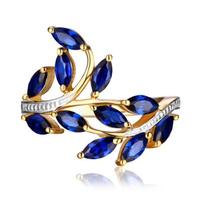 Marquise Cut Sapphire Gold 925 Sterling Silver Wedding Bands