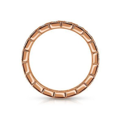 Rose Gold Round Cut White Sapphire 925 Sterling Silver Eternity Band