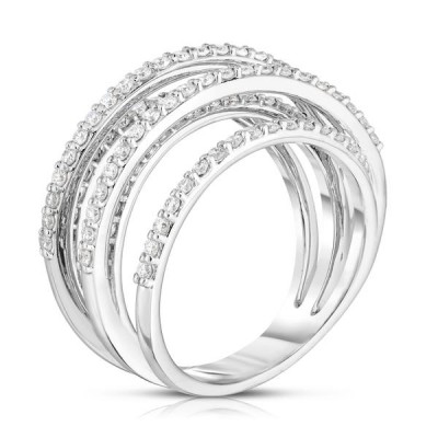 Unique Round Cut White Sapphire Sterling Silver Multi Wedding Band