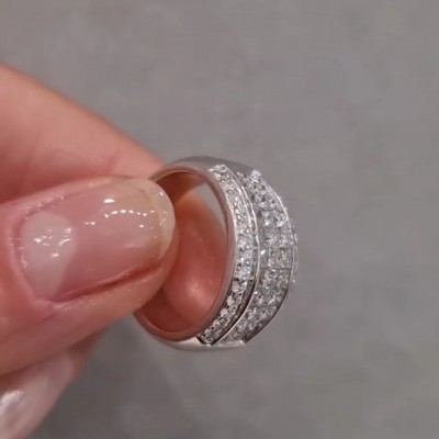 Princess Cut White Sapphire 925 Sterling Silver Women's Wedding Band