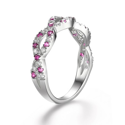 Pink Sapphire Sterling Silver Women's Engagement Ring