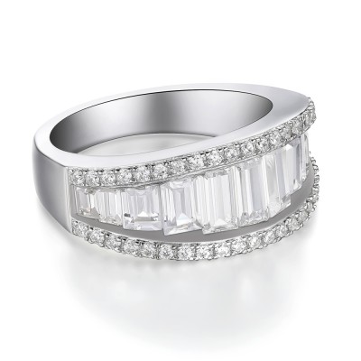 White Sapphire 925 Sterling Silver Women's Wedding Bands