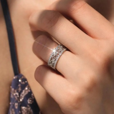 7mm White Sapphire 925 Sterling Silver Women's Wedding Band