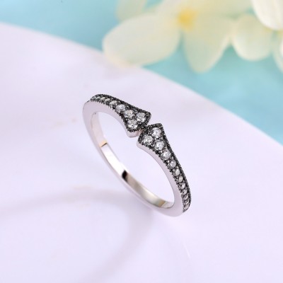 Unique Round Cut 925 Sterling Silver Black Women's Band