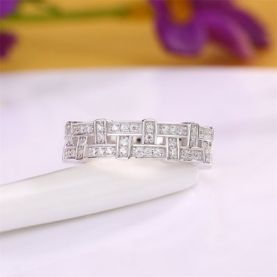 Round Cut White Sapphire 925 Sterling Silver Women's Wedding Bands