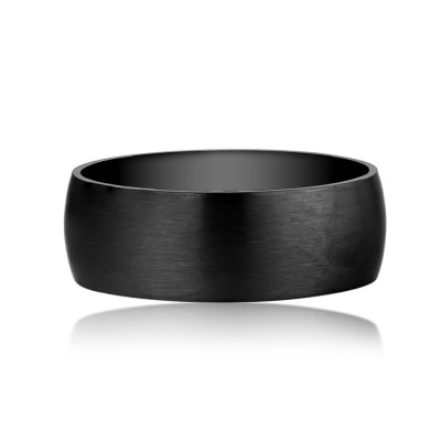 Cool Design Black Titanium Steel Men's Ring