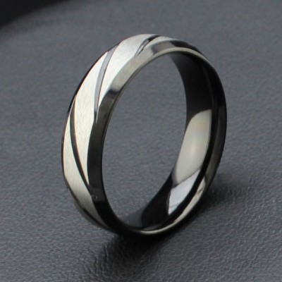 Cool Black Titanium Steel Men's Ring