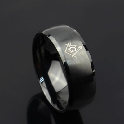 Cool Black Titanium Steel Men's Ring