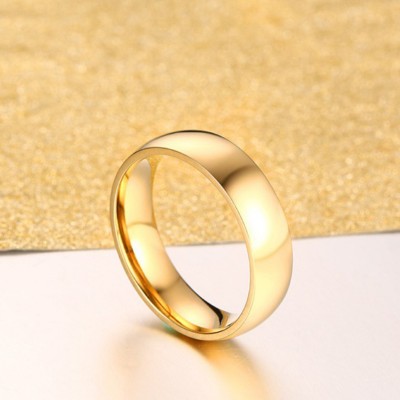 Titanium Steel Gold Promise Rings for Couples