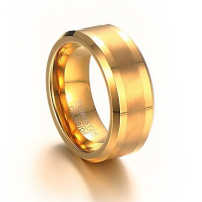 Tungsten Gold Color Men's Ring