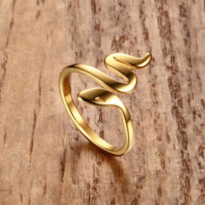 Titanium Gold Snake Promise Rings For Her