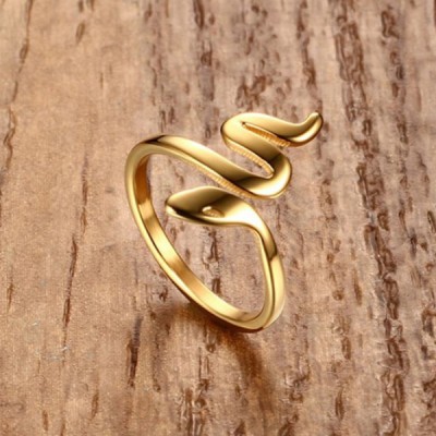 Titanium Gold Snake Promise Rings For Her