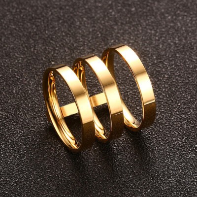 Titanium Beautiful Gold Promise Rings For Her