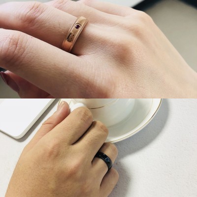 Black & Rose Gold Titanium Couple Rings