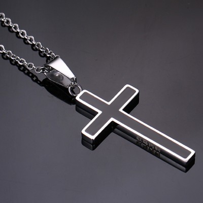 Black Cross Titanium Necklace