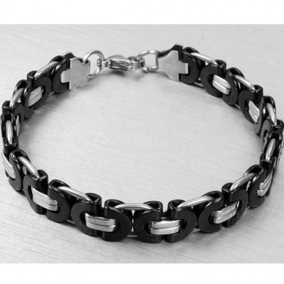 Black and Silver Chain Design 925 Sterling Silver Bracelet