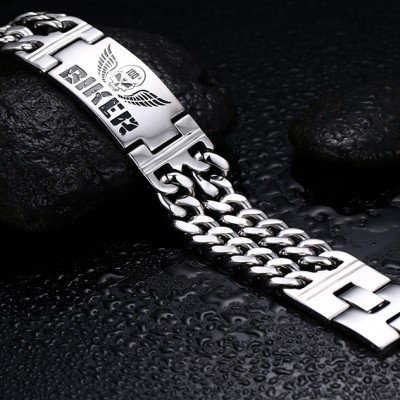 Biker Chain Design 925 Sterling Silver Bracelet