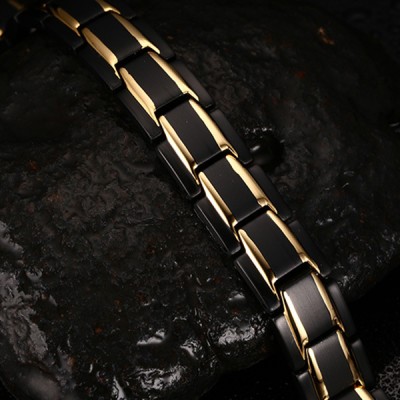 Cool Black and Gold 925 Sterling Silver Chain Bracelet