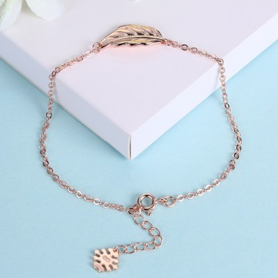 Rose Gold/Silver/Gold Leaf Pendant S925 Silver Bracelets