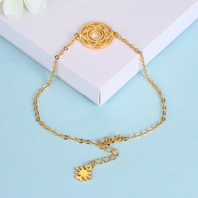 Rose Gold/Silver/Gold Flower Round Pendant S925 Silver Bracelets