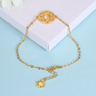 Rose Gold/Silver/Gold Flower Round Pendant S925 Silver Bracelets