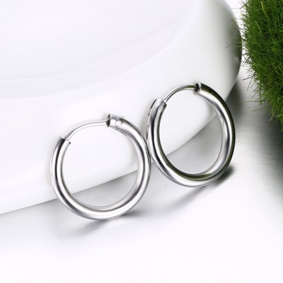 Round Silver 925 Sterling Silver Earrings