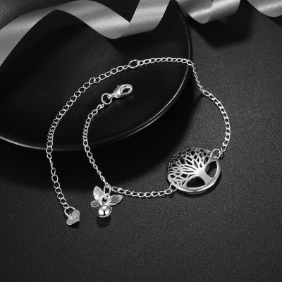 Elegant Silver Titanium Hollow Out Anklets