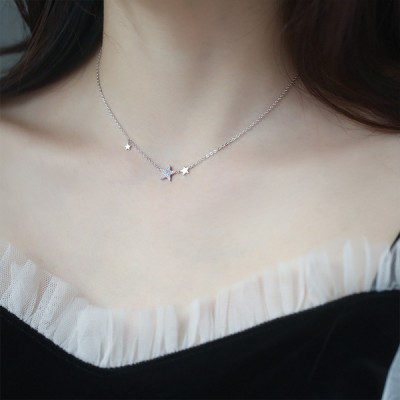 Cute 925 Sterling Silver Star Necklace