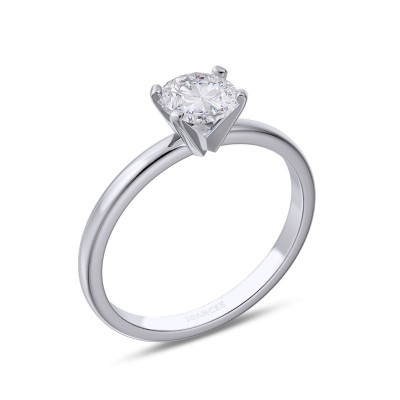 1.5 CT Classic Round Cut Moissanite Sterling Silver Solitaire Engagement Ring