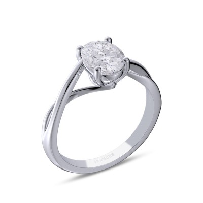 1.25 CT Oval Cut Moissanite Sterling Silver Twisted Engagement Ring
