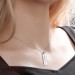 Vertical Engravable Double Silver Bar Necklace