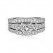 Cushion Cut S925 Silver White Sapphire 3-Stone 3 Piece Ring Sets