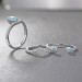 Marquise Cut Aquamarine & White Sapphire S925 Silver 3 Piece Ring Sets