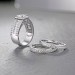 Cushion Cut White Sapphire 925 Sterling Silver 3 Piece Halo Ring Sets