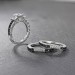 Cushion Cut Black & White Sapphire S925 Silver 3-Stone 3 Piece Ring Sets