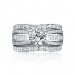Round Cut White Sapphire 3 Piece 925 Sterling Silver Ring Sets