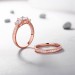 Princess Cut Rose Gold S925 Silver White Sapphire 3-Stone Ring Sets