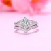 Marquise Cut White Sapphire 925 Sterling Silver 3-Stone Ring Sets