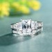 Radiant Cut White Sapphire 925 Sterling Silver Bridal Sets