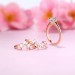 Round & Pear Cut White Sapphire Rose Gold 925 Sterling Silver 3 Piece Bridal Sets