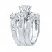 Princess Cut White Sapphire Sterling Silver 3-Piece Bridal Sets