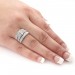Princess Cut White Sapphire Sterling Silver 3-Piece Bridal Sets