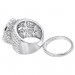 Round Cut White Sapphire Sterling Silver Halo Bridal Sets